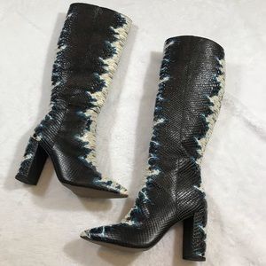 Gianni Bini Kellbie Snake Print Tall Boots